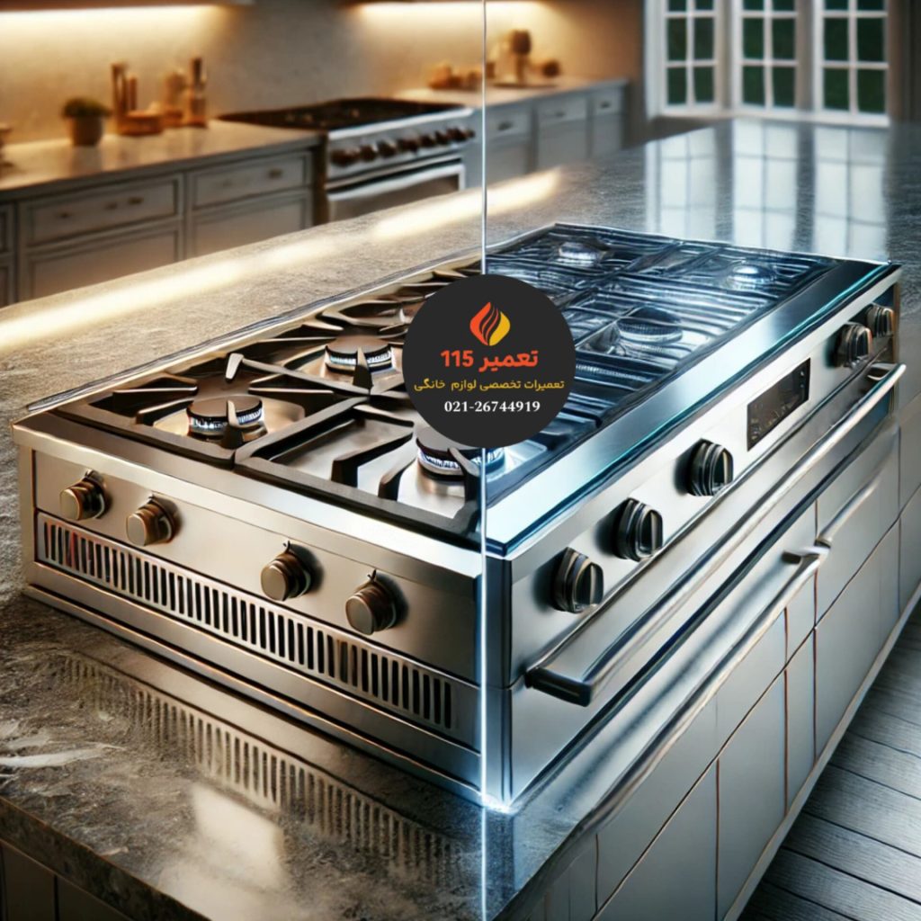تبدیل شیشه به استیل در اجاق گاز