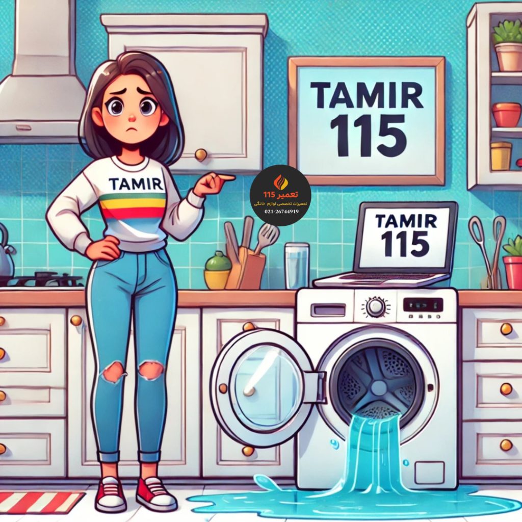 نشت آب دور درب ماشین لباسشویی