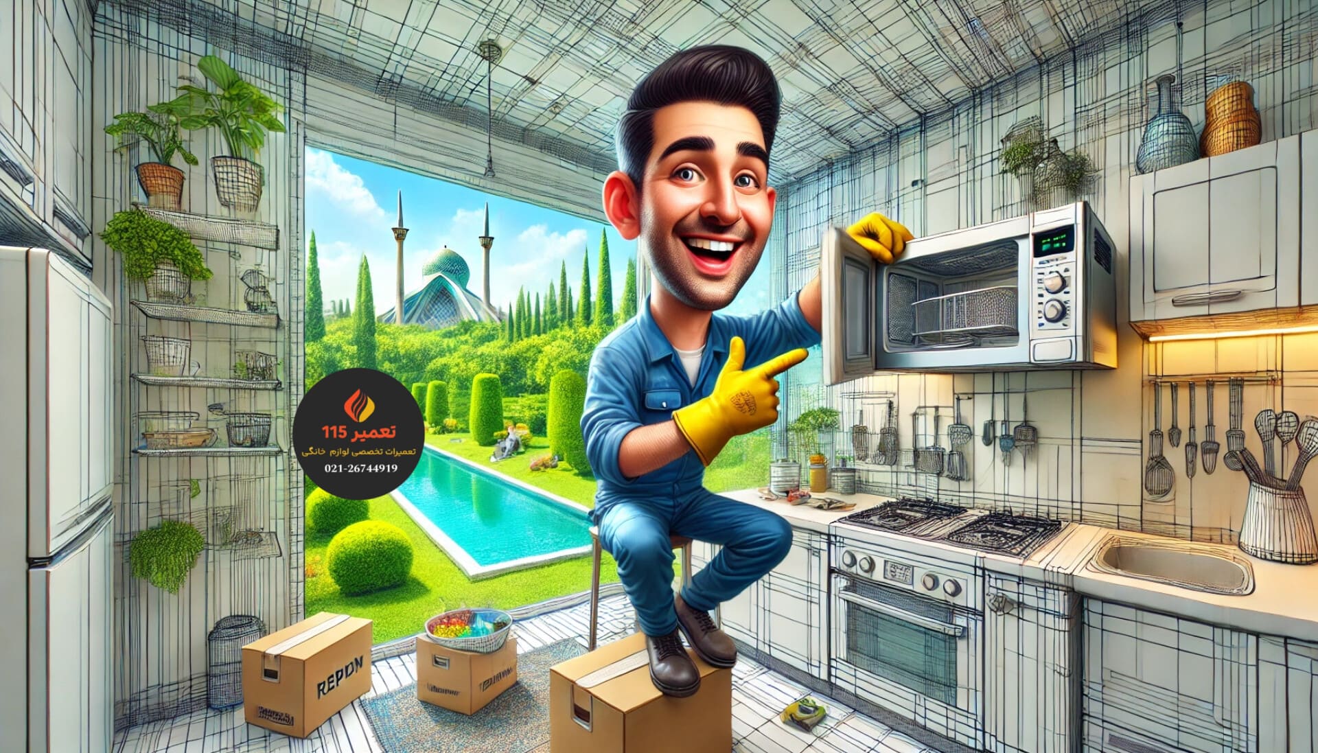 اشکال در حرکت سینی مایکروفر