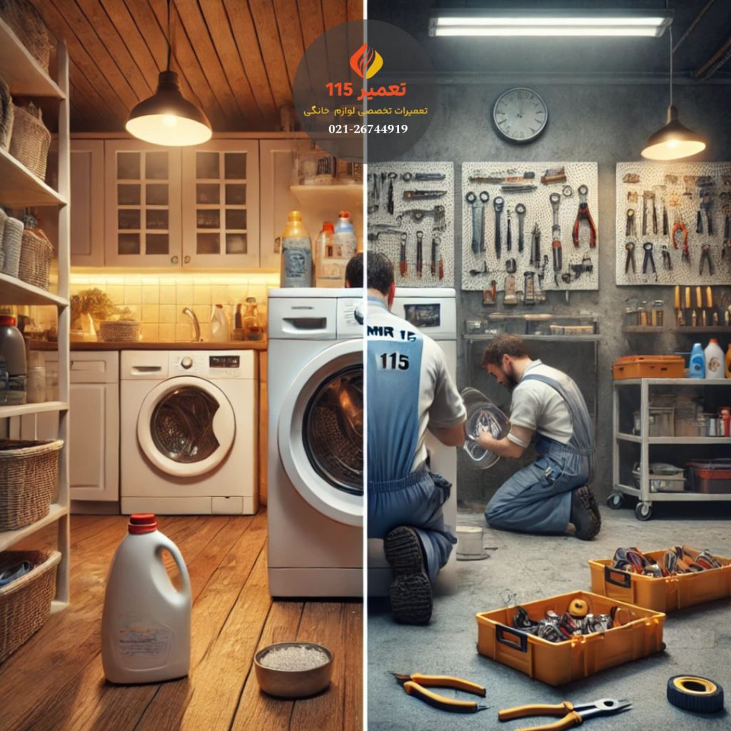 کار نکردن لباسشویی هنگام روشن بودن